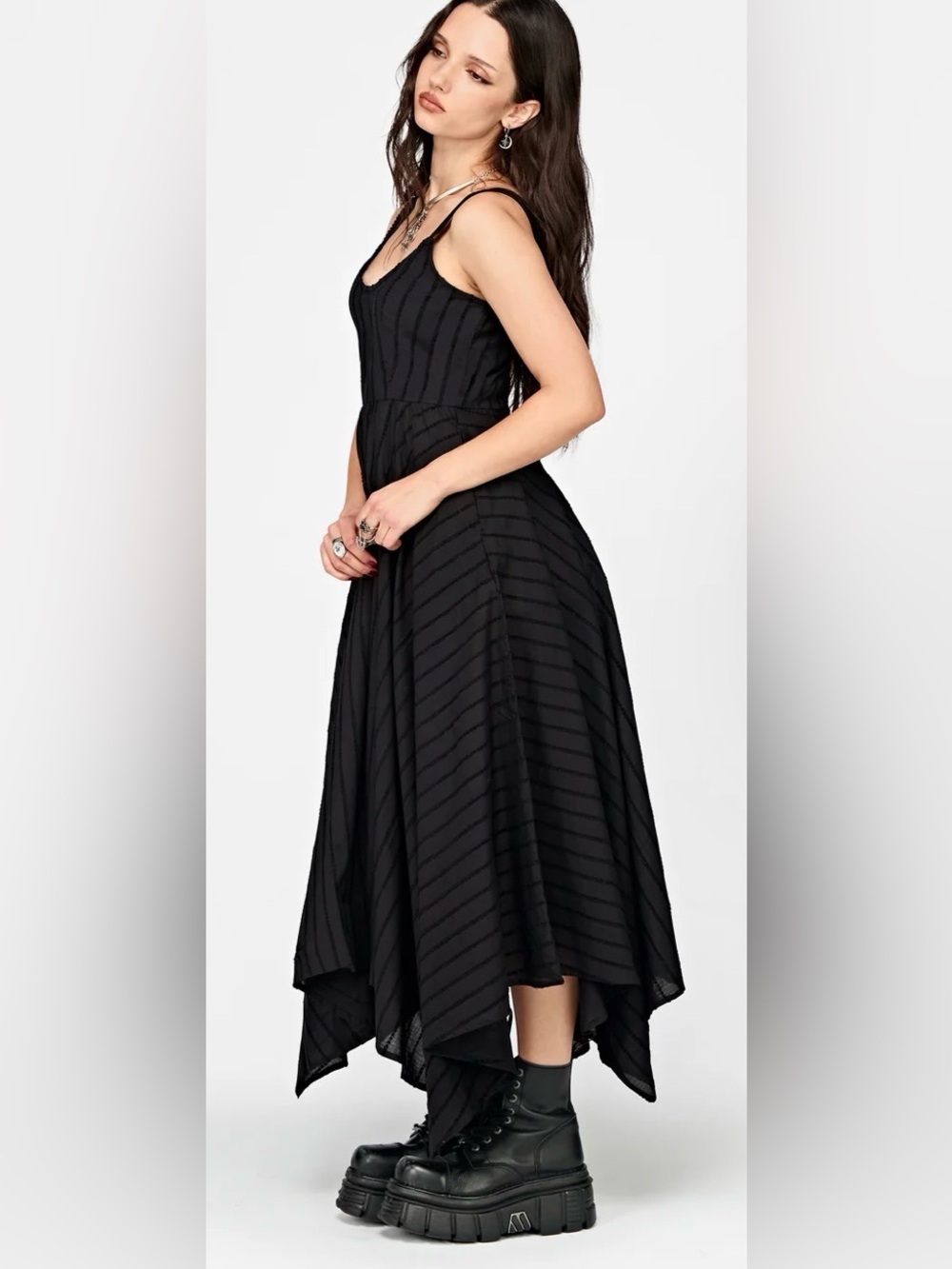 Disturbia NWT Sz 18 100% Cotton Blythe Handkerchief Hem Midi Dress WITH POCKETS
